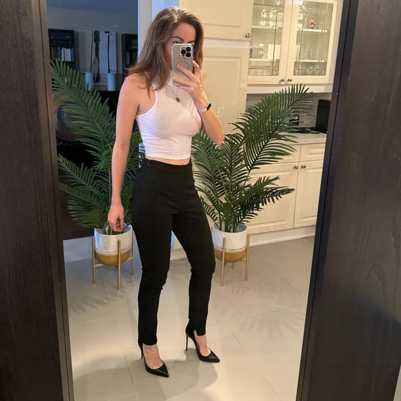 Black  Slim Fit Trousers, Reiss, US 4 - Picture 2 of 6